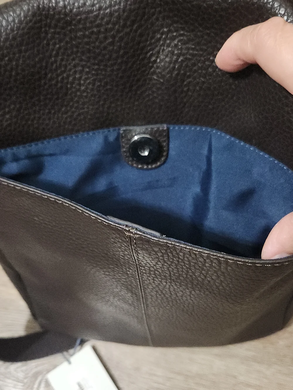 NWT! Cole Haan Wayland Reporter Messenger Bag - Pebbled Leather Dark Brown